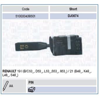 Commutateur de colonne de direction MAGNETI MARELLI 510033438501