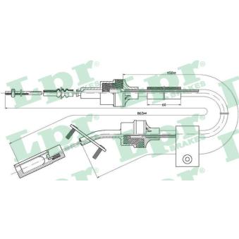 Tirette à câble, commande d'embrayage LPR C0065C