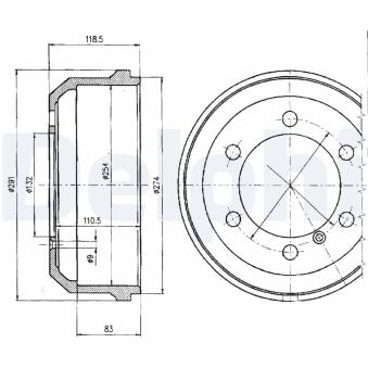 Tambour de frein DELPHI BF133