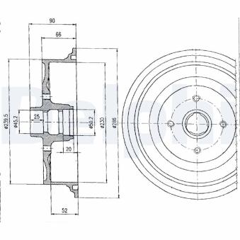 Tambour de frein DELPHI BF182