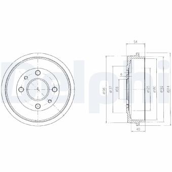 Tambour de frein DELPHI BF200