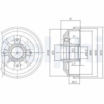 Tambour de frein DELPHI