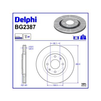 Jeu de 2 disques de frein avant DELPHI BG2387