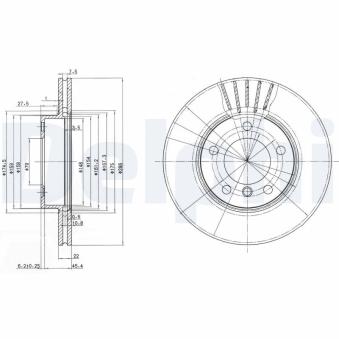 Jeu de 2 disques de frein avant DELPHI