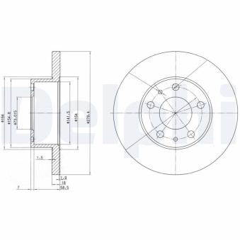 Jeu de 2 disques de frein avant DELPHI