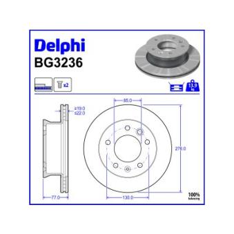Jeu de 2 disques de frein avant DELPHI