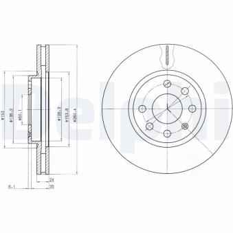 Jeu de 2 disques de frein avant DELPHI
