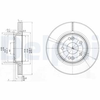 Jeu de 2 disques de frein avant DELPHI