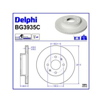 Jeu de 2 disques de frein avant DELPHI