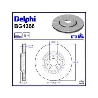 Jeu de 2 disques de frein avant DELPHI BG4266
