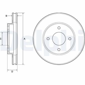 Jeu de 2 disques de frein avant DELPHI BG4742C