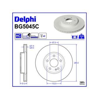 Jeu de 2 disques de frein avant DELPHI BG5045C