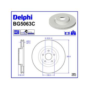 Jeu de 2 disques de frein avant DELPHI