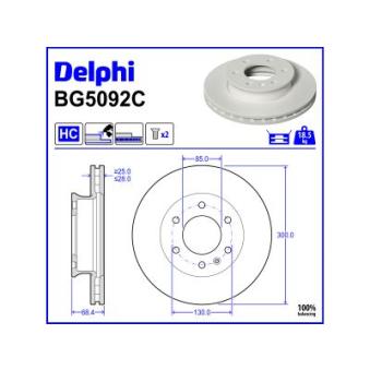 Jeu de 2 disques de frein avant DELPHI
