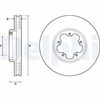 Jeu de 2 disques de frein avant DELPHI