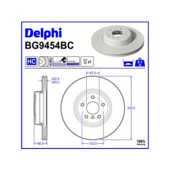 Jeu de 2 disques de frein avant DELPHI