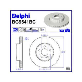Jeu de 2 disques de frein avant DELPHI BG9541BC