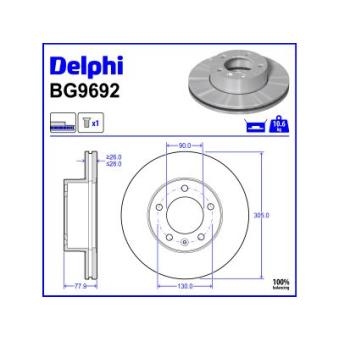 Jeu de 2 disques de frein avant DELPHI