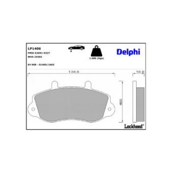 Jeu de 4 plaquettes de frein avant DELPHI