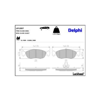 Jeu de 4 plaquettes de frein avant DELPHI LP1597