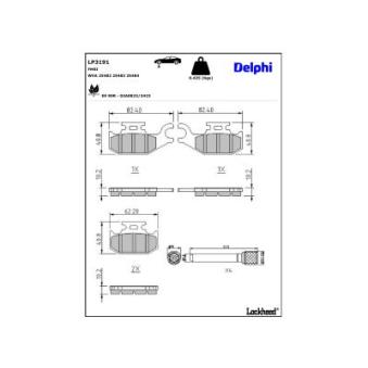 Jeu de 4 plaquettes de frein avant DELPHI