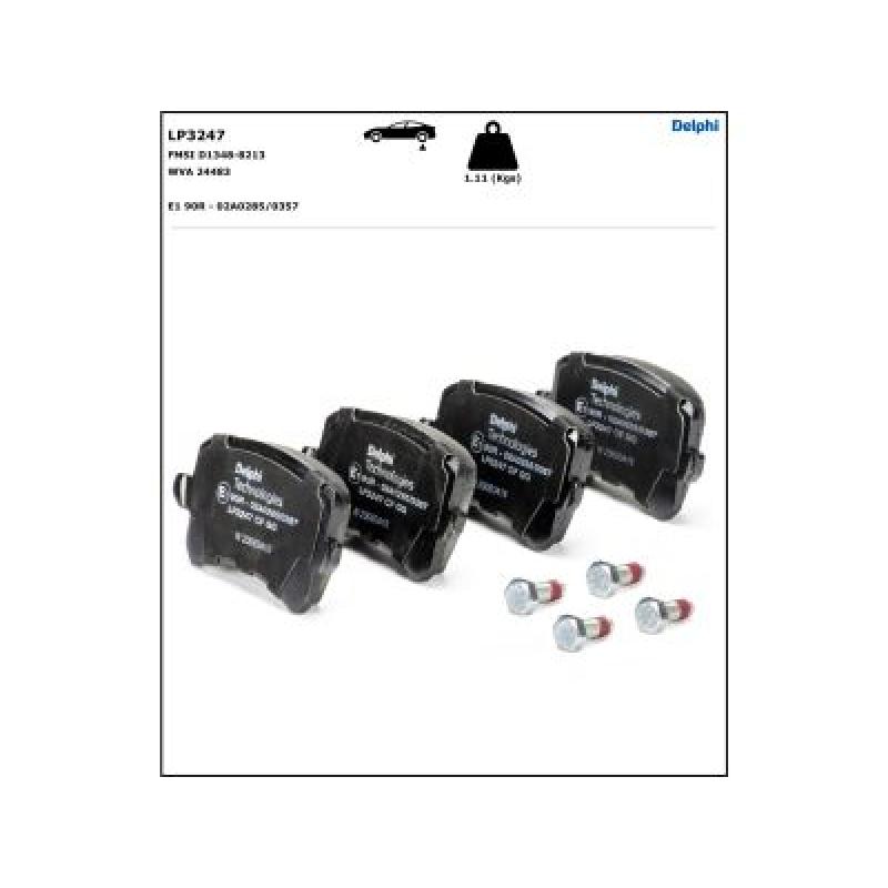 Jeu de 4 plaquettes de frein arrière DELPHI LP3247 - Visuel 3