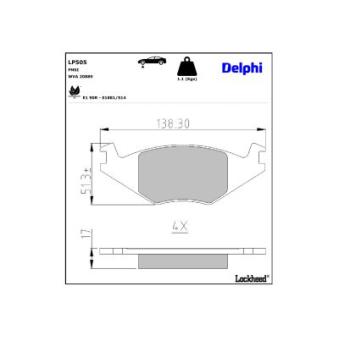 Jeu de 4 plaquettes de frein avant DELPHI LP505