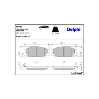 Jeu de 4 plaquettes de frein avant DELPHI