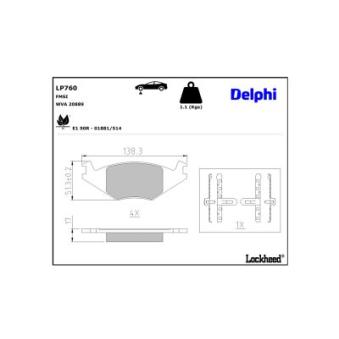 Jeu de 4 plaquettes de frein avant DELPHI
