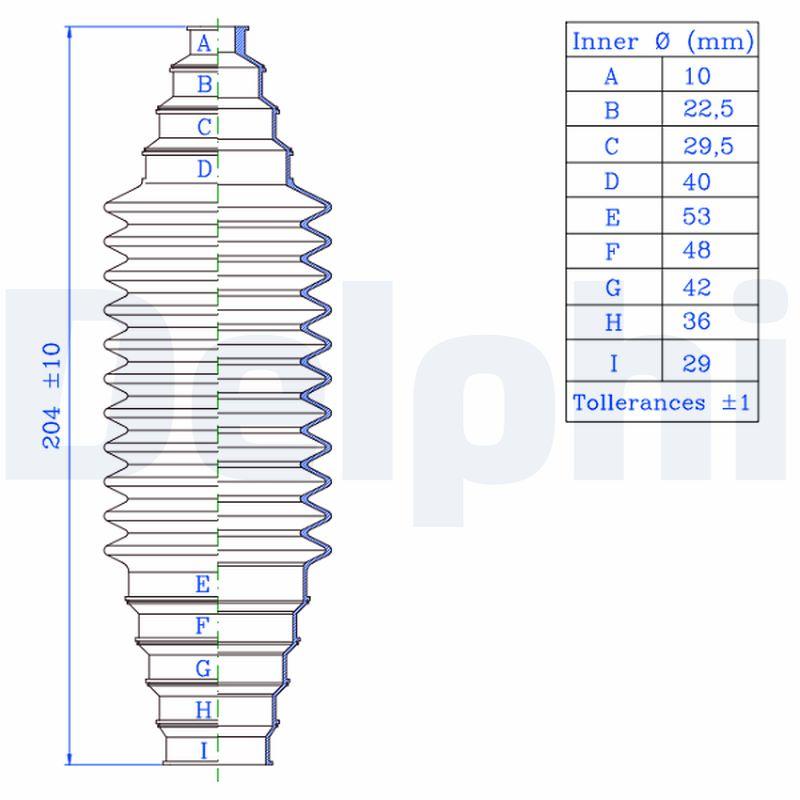Joint-soufflet, direction DELPHI TBR1000 - Visuel 1