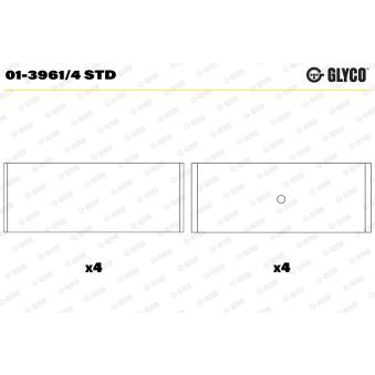 Coussinet de bielle GLYCO 01-3961/4 STD