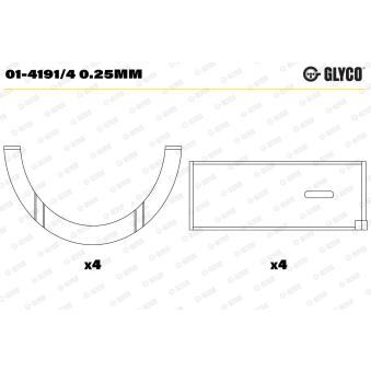Coussinet de bielle GLYCO 01-4191/4 0.25mm