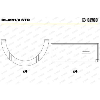 Coussinet de bielle GLYCO 01-4191/4 STD