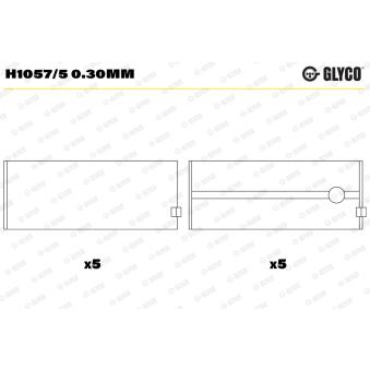 Coussinet de vilebrequin GLYCO H1057/5 0.30mm