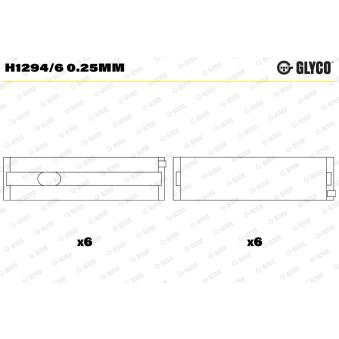 Coussinet de vilebrequin GLYCO H1294/6 0.25mm