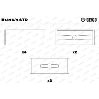 Coussinet de vilebrequin GLYCO H1345/4 STD
