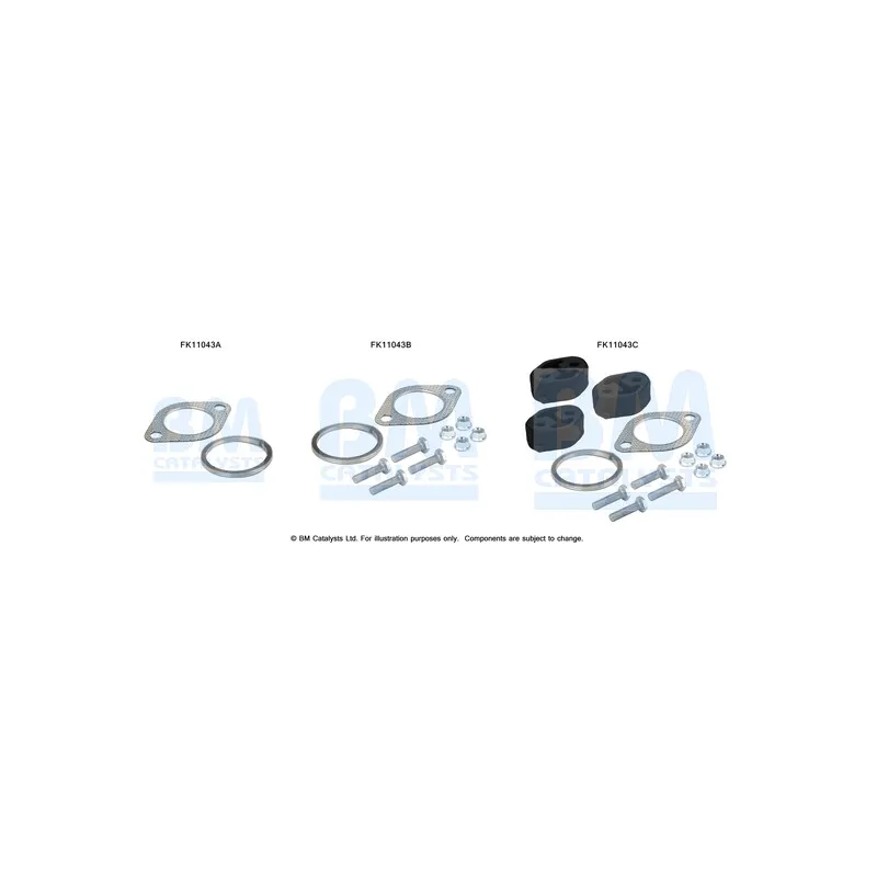 Kit d'assemblage, filtre à particules/ à suie BM CATALYSTS FK11043