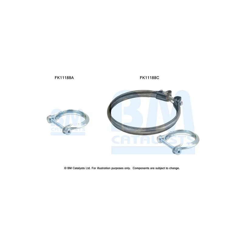 Kit d'assemblage, filtre à particules/ à suie BM CATALYSTS FK11188