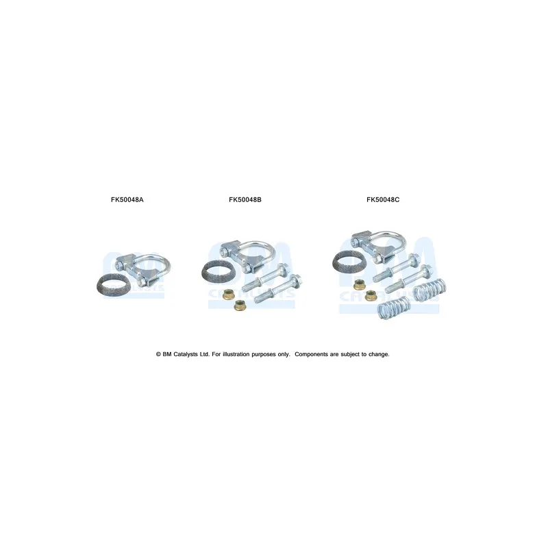 Kit d'assemblage, tuyau d'échappement BM CATALYSTS FK50048