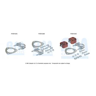 Kit d'assemblage, tuyau d'échappement BM CATALYSTS FK50122