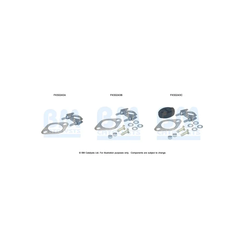 Kit d'assemblage, tuyau d'échappement BM CATALYSTS FK50243