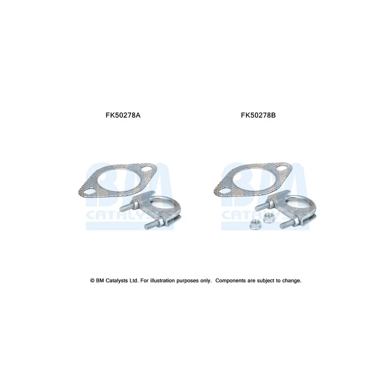 Kit d'assemblage, tuyau d'échappement BM CATALYSTS FK50278