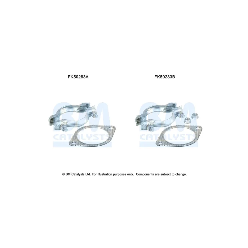 Kit d'assemblage, tuyau d'échappement BM CATALYSTS FK50283