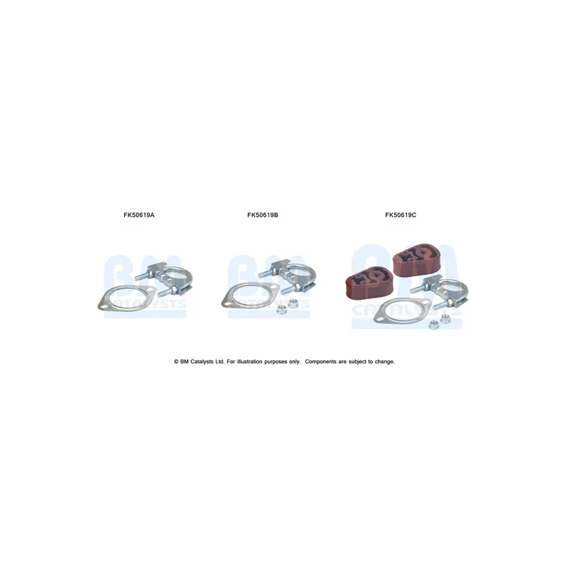 Kit d'assemblage, tuyau d'échappement BM CATALYSTS FK50619
