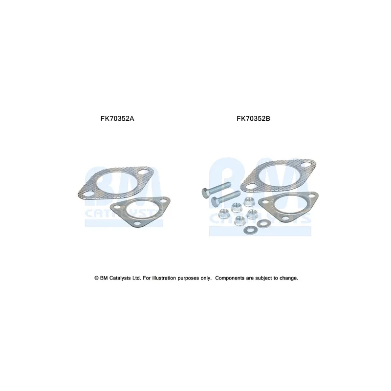 Kit d'assemblage, tuyau d'échappement BM CATALYSTS FK70352