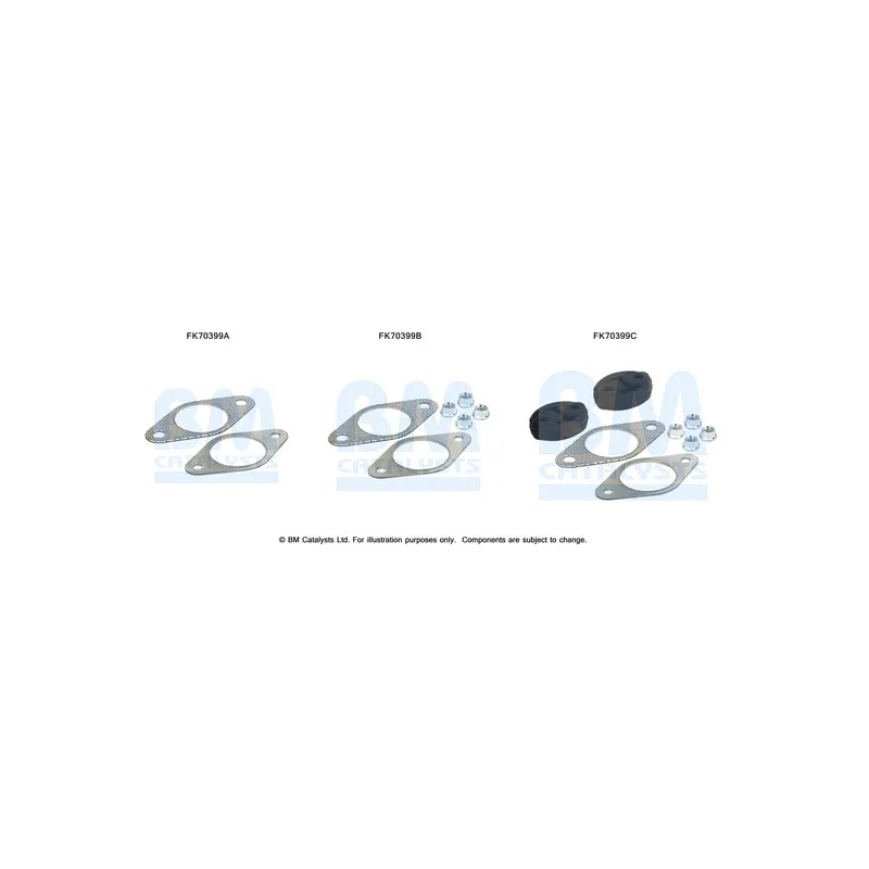 Kit d'assemblage, tuyau d'échappement BM CATALYSTS FK70399