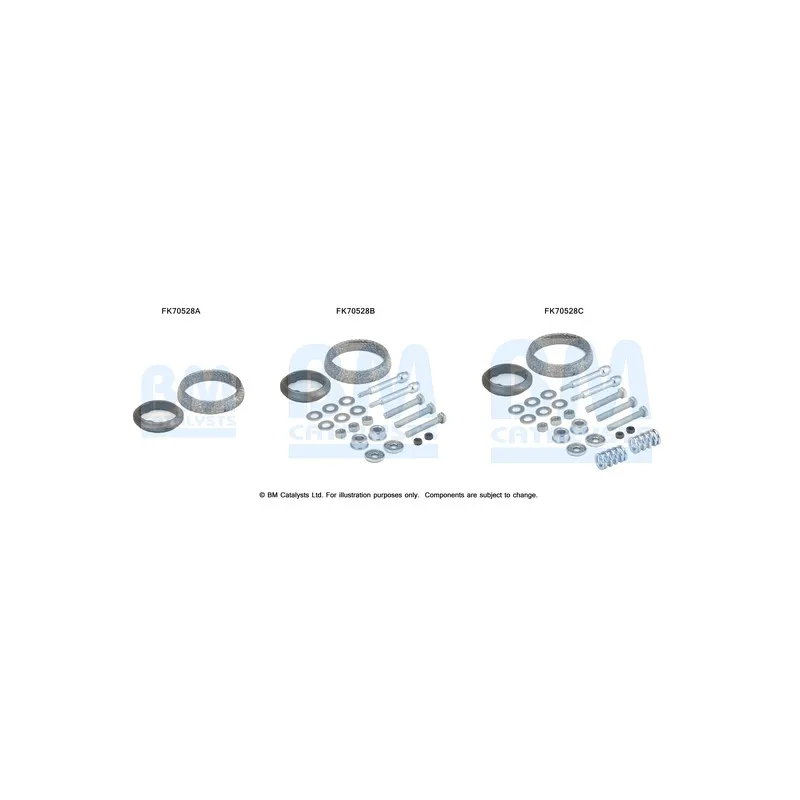 Kit d'assemblage, tuyau d'échappement BM CATALYSTS FK70528