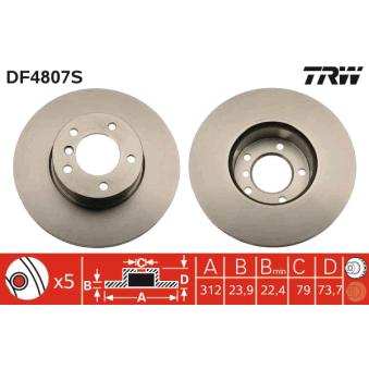 Jeu de 2 disques de frein avant TRW