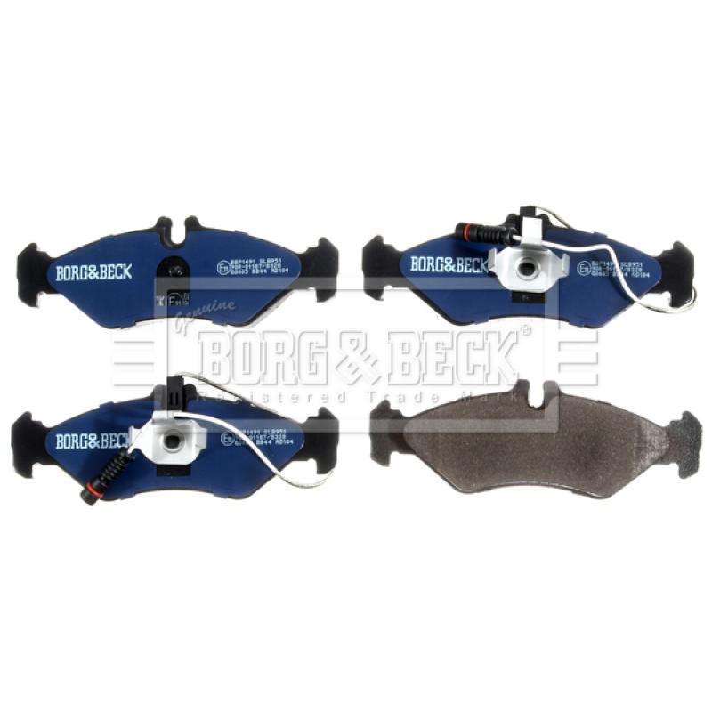 Jeu de 4 plaquettes de frein arrière BORG & BECK BBP1491 - Visuel 1