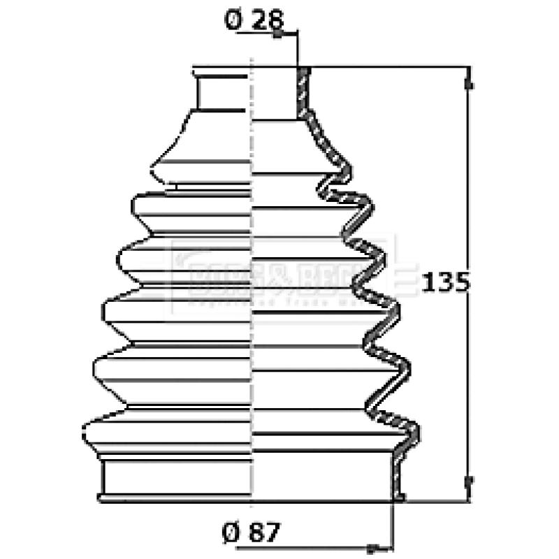 Joint-soufflet, arbre de commande BORG & BECK BCB2360R - Visuel 1